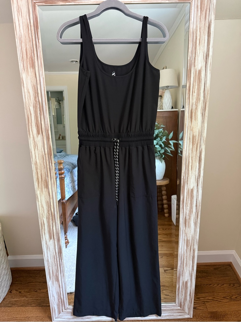 LOFT Black Sleeveless Jumpsuit with Drawstring Waist XS